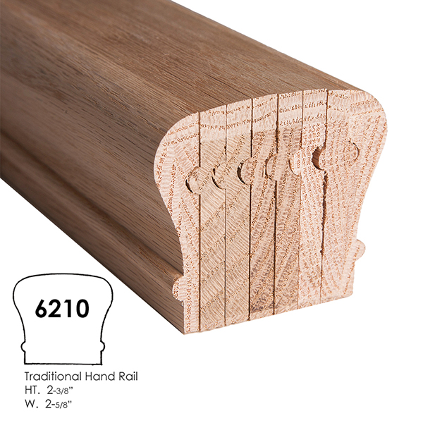6210-B wooden stair handrail