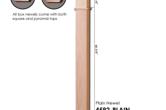 Stair parts wood newels - 4592-PLAIN