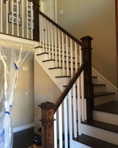 Wooden stair balusters