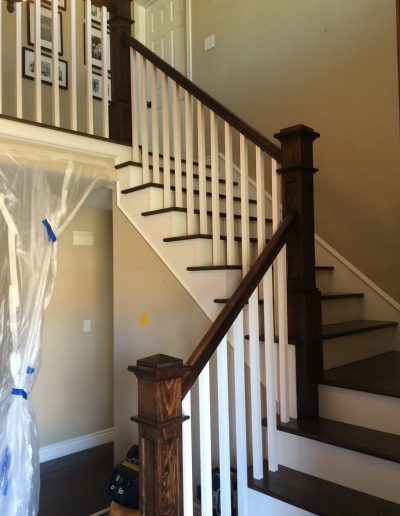 Wooden stair balusters