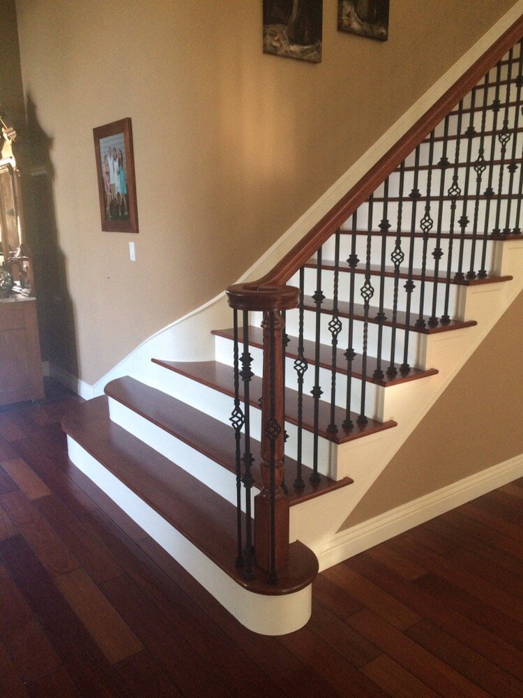 Stair Parts Wood And Wrought Iron Balusters Newels